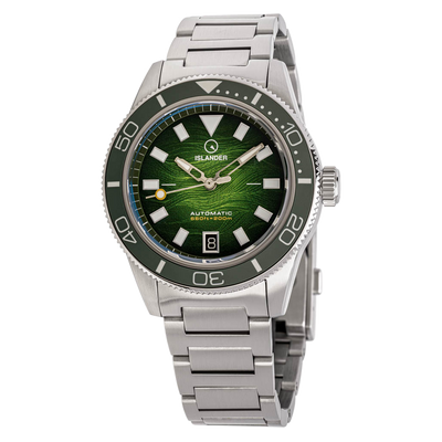 Islander Watch Bayport Automatic Green Wave Dial #ISL-312