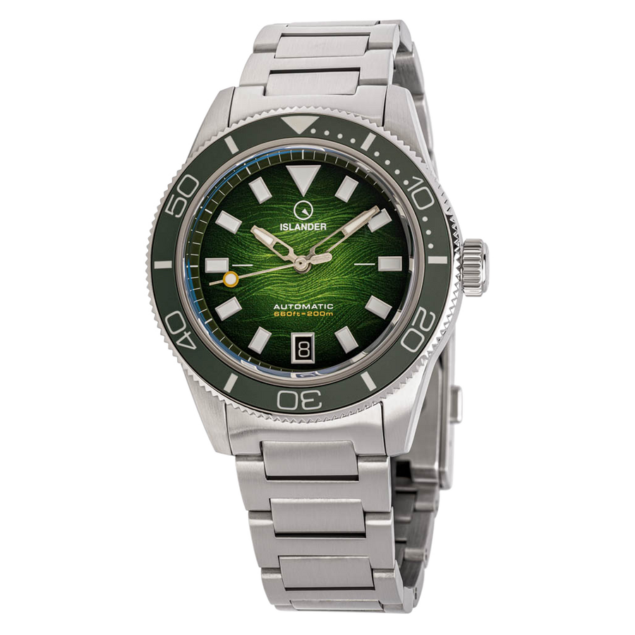 Islander Watch Bayport Automatic Green Wave Dial #ISL-312