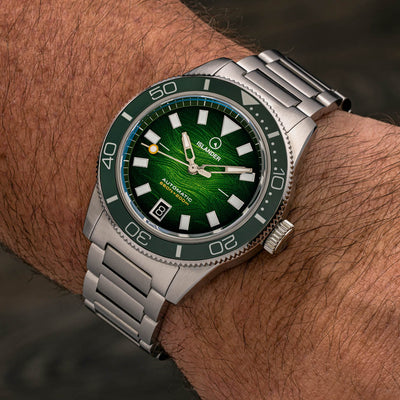 Islander Watch Bayport Automatic Green Wave Dial #ISL-312