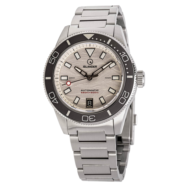 Islander Watch Bayport Automatic Silver-White Wave Dial #ISL-313