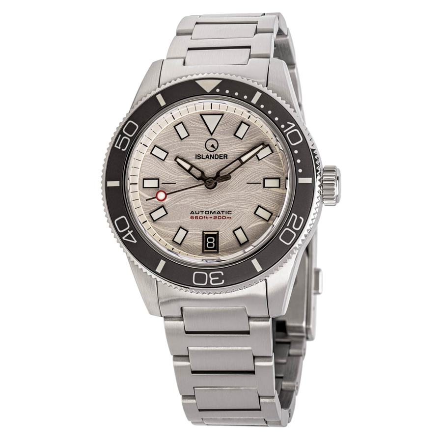 Islander Watch Bayport Automatic Silver-White Wave Dial #ISL-313