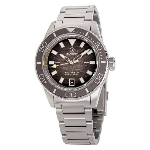 Islander Watch Bayport Automatic Warm Grey Wave Dial #ISL-314