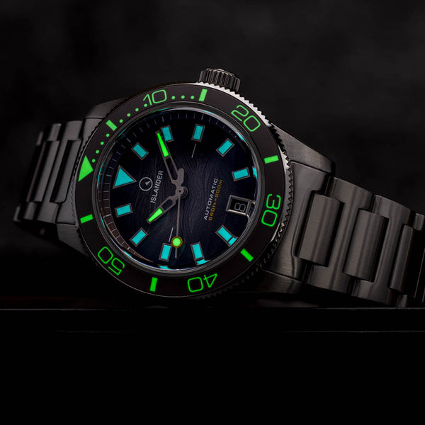 Islander Watch Bayport Automatic Warm Grey Wave Dial #ISL-314