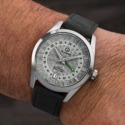 Islander Watch Melville GMT Grey Hammer Dial #ISL-212