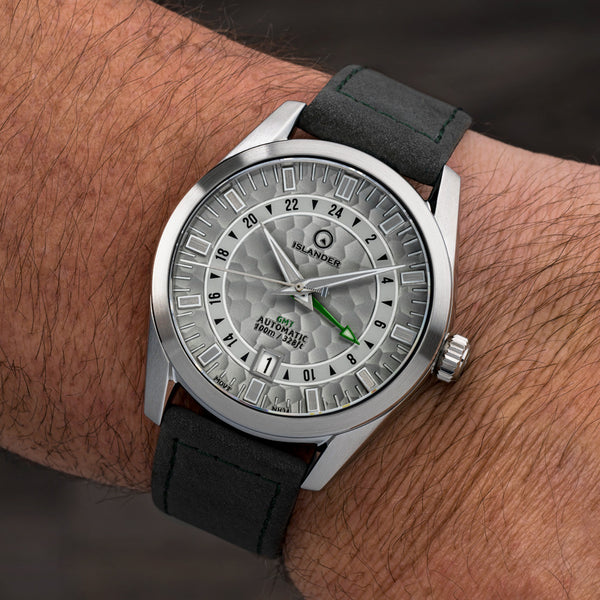 Islander Watch Melville GMT Grey Hammer Dial #ISL-212