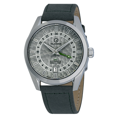 Islander Watch Melville GMT Grey Hammer Dial #ISL-212