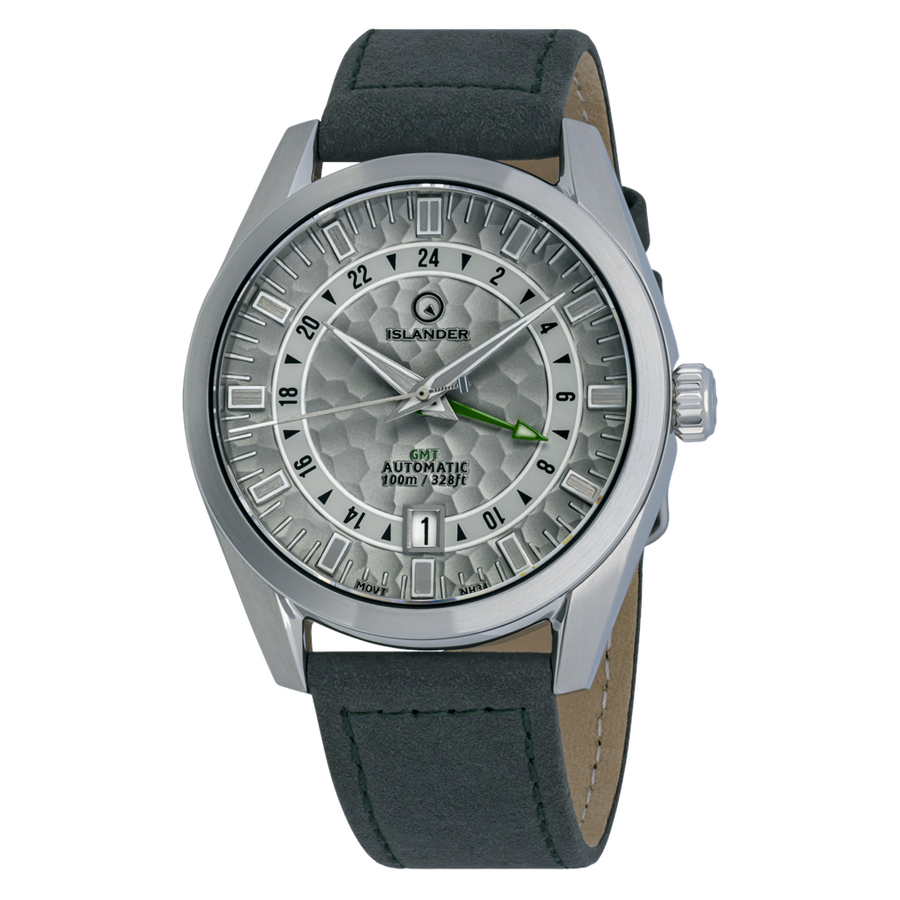 Islander Watch Melville GMT Grey Hammer Dial #ISL-212