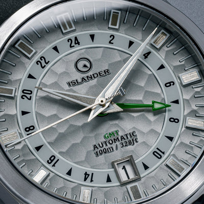 Islander Watch Melville GMT Grey Hammer Dial #ISL-212