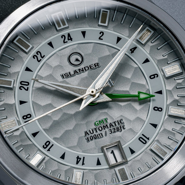 Islander Watch Melville GMT Grey Hammer Dial #ISL-212