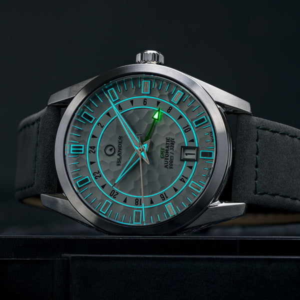 Islander Watch Melville GMT Grey Hammer Dial #ISL-212