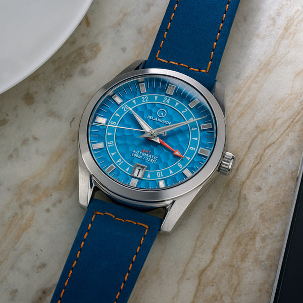 Islander Watch Melville GMT Blue Hammer Dial #ISL-222