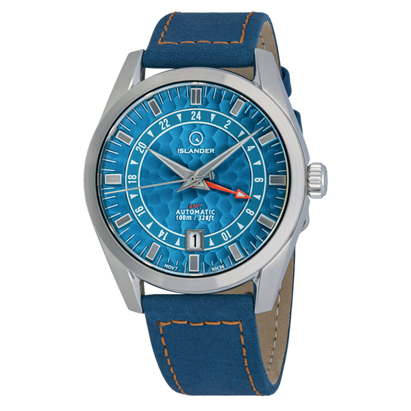 Islander Watch Melville GMT Blue Hammer Dial #ISL-222
