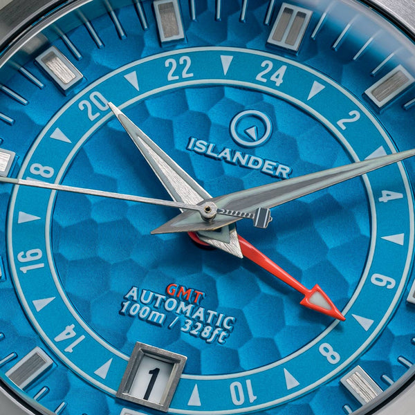 Islander Watch Melville GMT Blue Hammer Dial #ISL-222