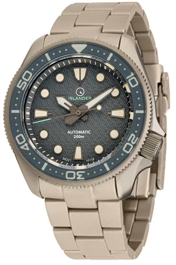 Islander Watch Sands Point Titanium Grey Whale Tail Dial #ISL-259