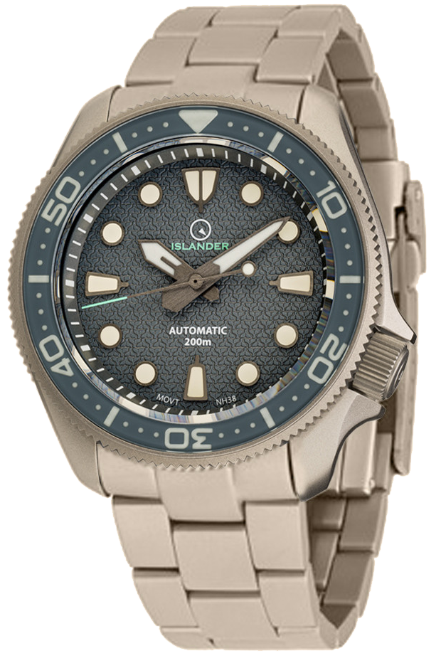 Islander Watch Sands Point Titanium Grey Whale Tail Dial #ISL-259