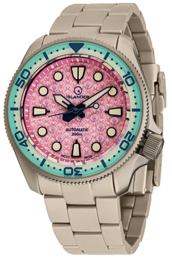 Islander Watch Sands Point Titanium Pink Shell Dial #ISL-260