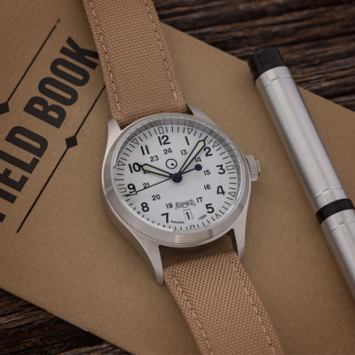 Islander Watch Mitchel "DAY-T" Automatic Field Watch White Dial #ISL-129