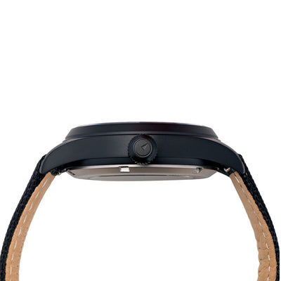 Islander Watch Mitchel "DAY-T" Automatic DLC Field Watch Black Dial #ISL-187