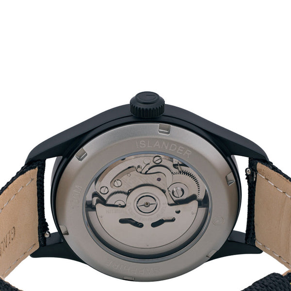 Islander Watch Mitchel "DAY-T" Automatic DLC Field Watch Black Dial #ISL-187