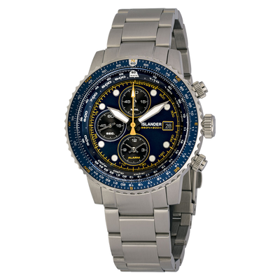 Islander Watch Calverton Flight Chronograph Alarm Blue Dial #ISL-283