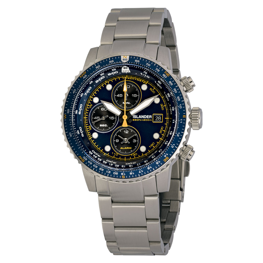 Islander Watch Calverton Flight Chronograph Alarm Blue Dial #ISL-283