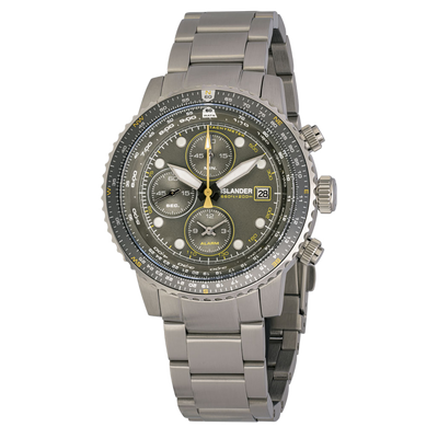 Islander Watch Calverton Flight Chronograph Alarm Grey Dial #ISL-325
