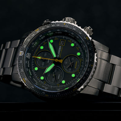 Islander Watch Calverton Flight Chronograph Alarm Grey Dial #ISL-325