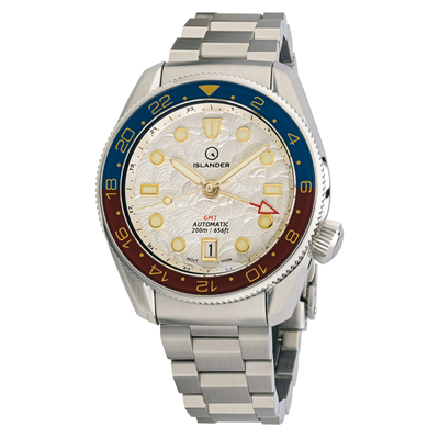 Islander Watch JFK Automatic GMT White Cloud Dial #ISL-206