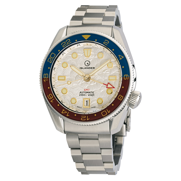 Islander Watch JFK Automatic GMT White Cloud Dial #ISL-206