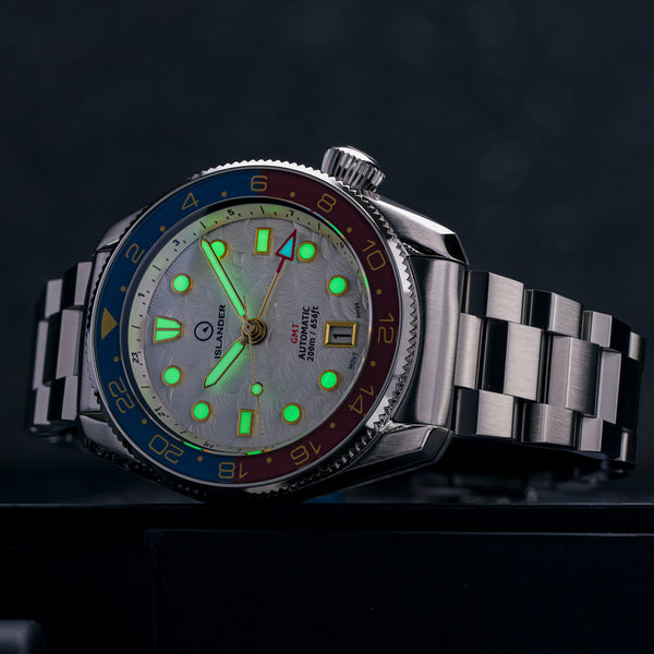 Islander Watch JFK Automatic GMT White Cloud Dial #ISL-206