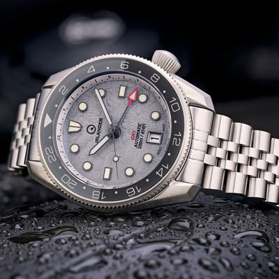 Islander Watch JFK Automatic GMT Grey Cloud Dial #ISL-208