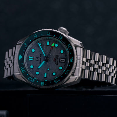 Islander Watch JFK Automatic GMT Grey Cloud Dial #ISL-208