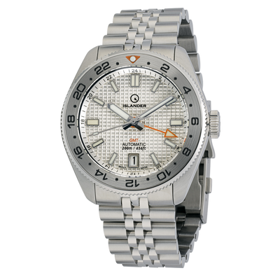 Islander Watch Automatic GMT White Waffle Dial #ISL-215