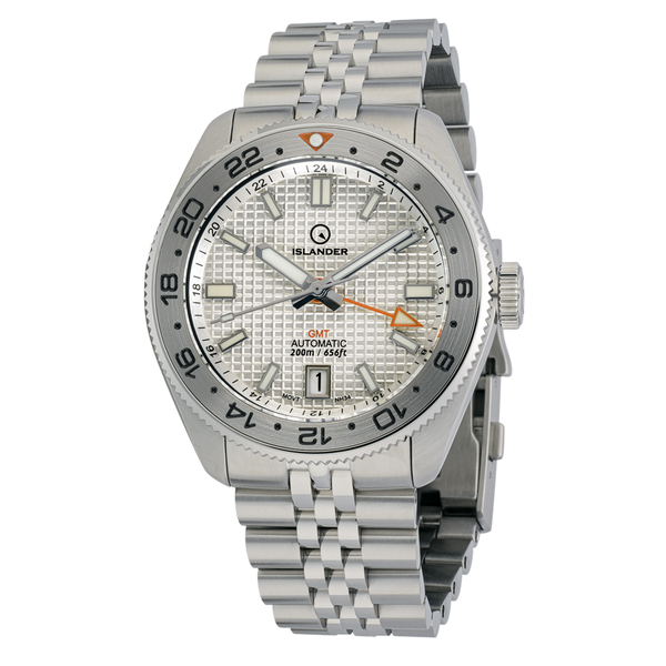 Islander Watch Automatic GMT White Waffle Dial #ISL-215