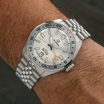 Islander Watch Automatic GMT White Waffle Dial #ISL-215