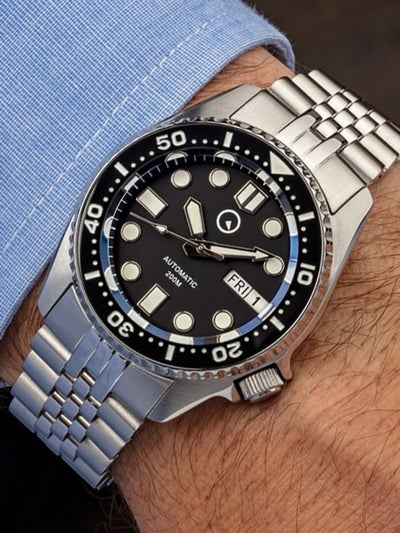 Islander Watch 38mm Automatic Dive Watch Black Dial #ISL-05