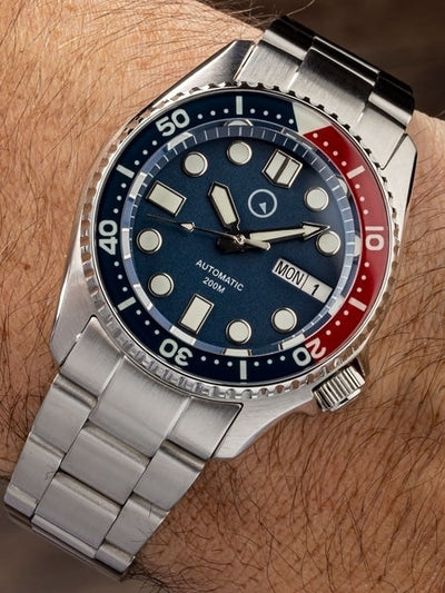 Islander Watch 38mm Automatic Dive Watch Blue Dial #ISL-49