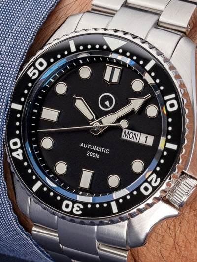 Islander Watch Automatic Dive Watch Black Dial #ISL-02