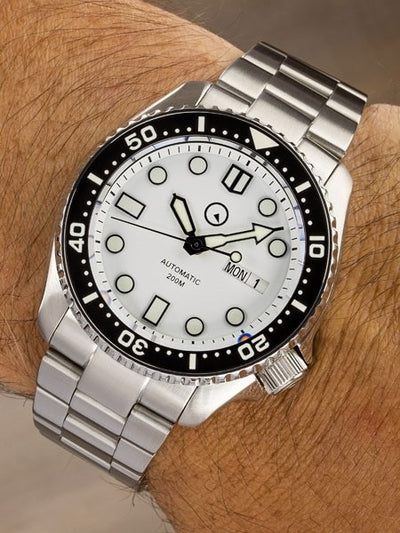 Islander Watch Automatic Dive Watch White Dial #ISL-35