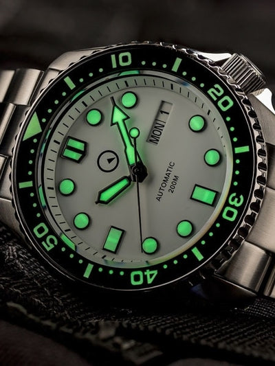 Islander Watch Automatic Dive Watch White Dial #ISL-35