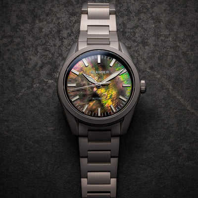 Islander Watch Thunderbolt Pilot Black Mother of Pearl Dial #ISL-322