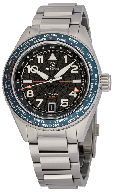 Islander Watch Calabro GMT World Time Anthracite #ISL-316