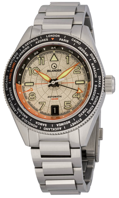 Islander Watch Calabro GMT World Time Silver #ISL-317