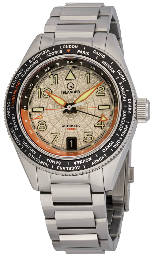 Islander Watch Calabro GMT World Time Silver #ISL-317