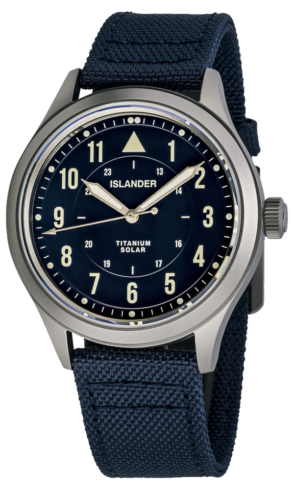 Islander Watch Babylon Titanium Solar Field Watch Blue Dial #ISL-334