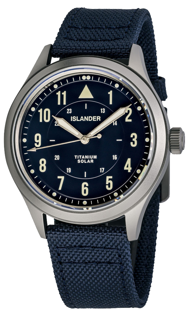 Islander Watch Babylon Titanium Solar Field Watch Blue Dial #ISL-334