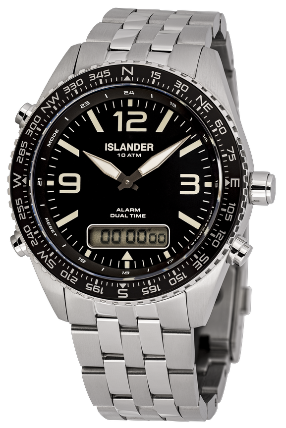 Islander Watch Rocky Point Analog-Digital Black Dial #ISL-327