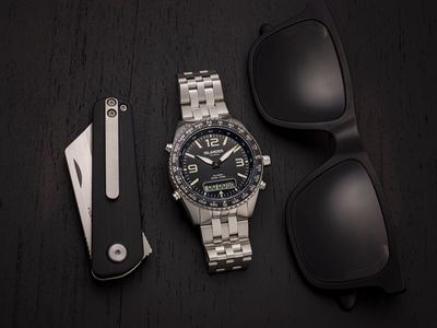 Islander Watch Rocky Point Analog-Digital Black Dial #ISL-327