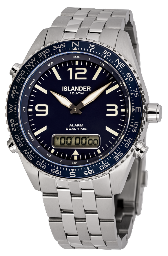 Islander Watch Rocky Point Analog-Digital Blue Dial #ISL-328