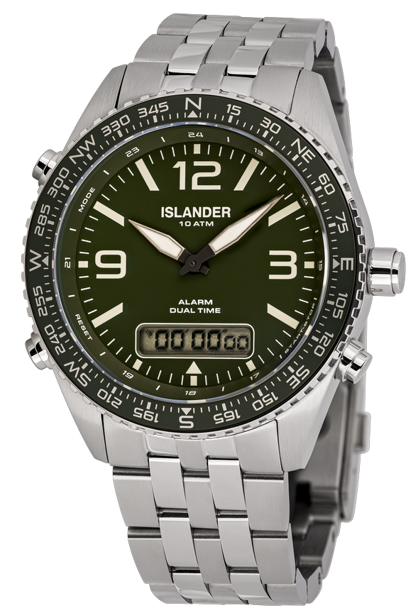 Islander Watch Rocky Point Analog-Digital Green Dial #ISL-329